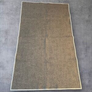 Ruggable 3x5 Woven Area Rug Cover‎ – Neutral Gray Taupe with Cream Trim